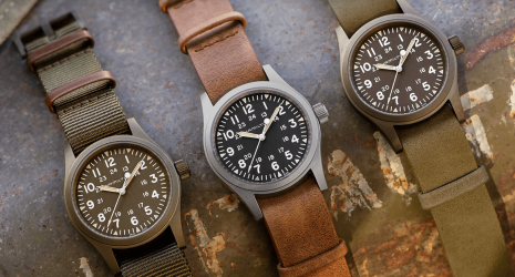 漢米爾頓卡其野戰系列手上鍊新錶具備滿滿的軍錶風格