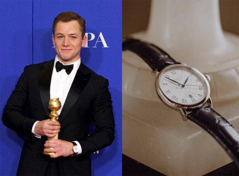 金球獎音樂與喜劇類最佳男主角泰隆艾格頓領獎時原來佩戴了一只10萬有找的萬寶龍手錶