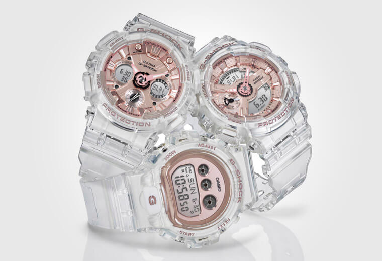 G-SHOCK晶透系列用树脂材质打造平价版透明表壳造型