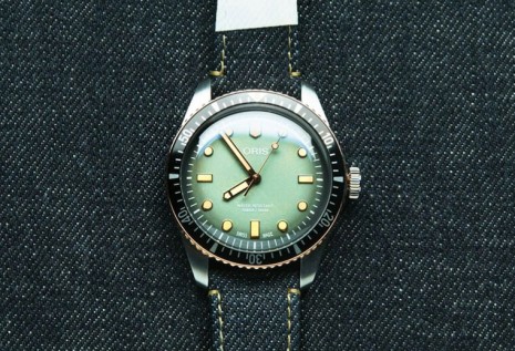 日本高端牛仔褲品牌桃太郎幫ORIS Divers 65半銅潛水錶打造專屬錶帶 潮味上手