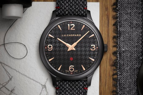 蕭邦L.U.C XP超薄錶面盤千鳥格紋透露與高級西裝品牌KITON合作關係