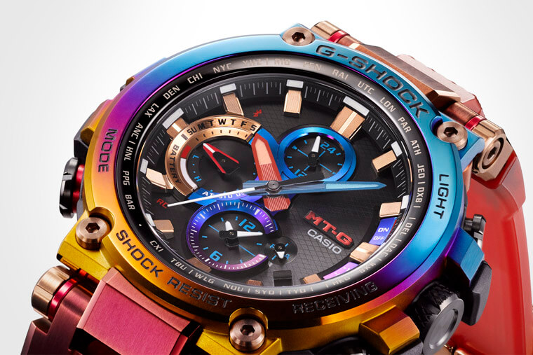 G-SHOCK MT-G新款终于要上市 电镀彩虹表壳带独特设计灵感