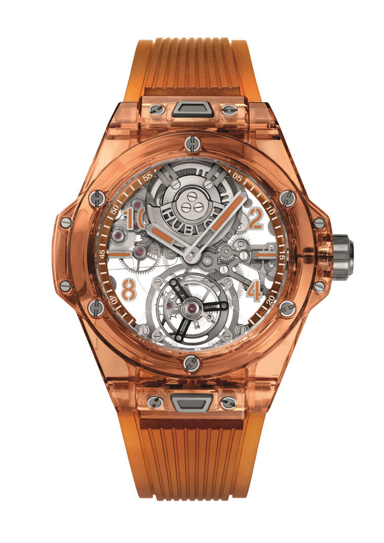 宇舶发表全球第一款橘色透明big bang自动陀飞轮