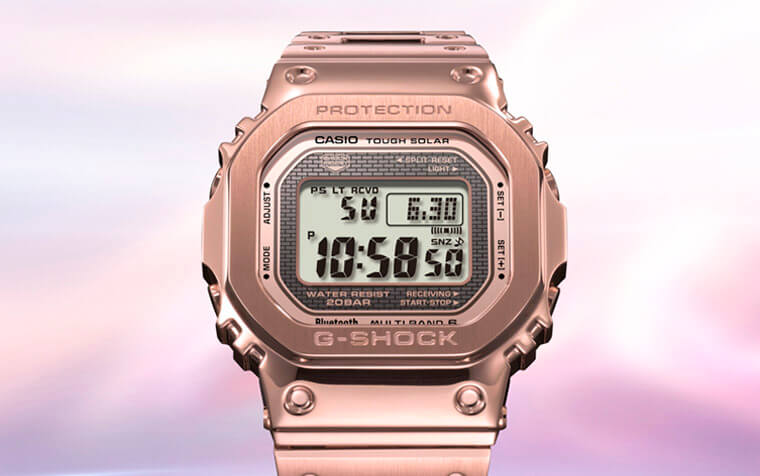 G-SHOCK金屬錶殼GMW-B5000系列新增IP電鍍玫瑰金色版本