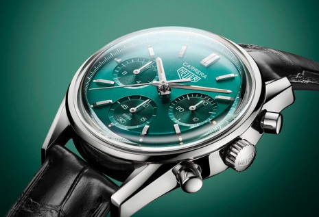 泰格豪雅復古Carrera計時碼錶改以綠色面盤展現現代精神
