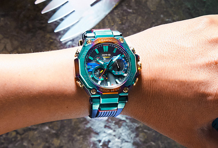 G Shock Mtg新作 蓝凤凰 再次採用彩虹离子ip电镀表壳 世界腕表world Wrist Watch