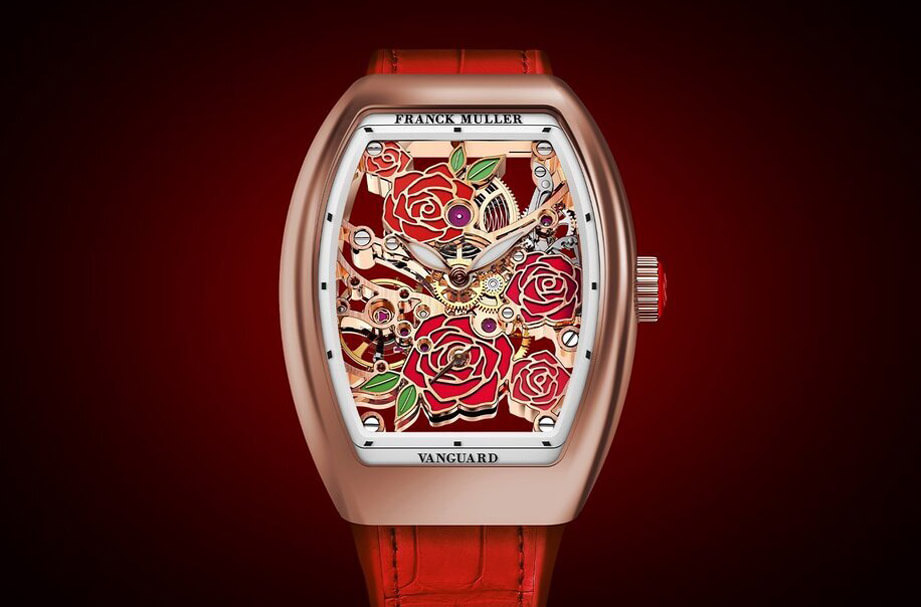 Franck Muller Vanguard鏤空錶結合金雕與琺瑯玫瑰花展現視覺魅力 世界腕錶world Wrist Watch Franck Muller Vanguard鏤空錶結合金雕與琺瑯玫瑰花展現視覺魅力 世界腕錶world Wrist Watch