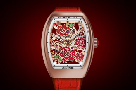 FRANCK MULLER Vanguard鏤空錶結合金雕與琺瑯玫瑰花展現視覺魅力