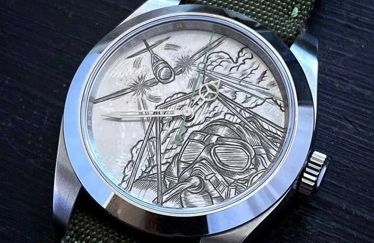 融入二战飞机决斗画面的劳力士Air-King 116900