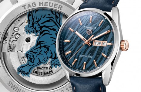 泰格豪雅Carrera虎年限量錶在面盤放上虎紋展現應景氛圍