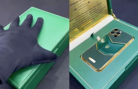 開箱超稀奇「勞力士iPhone手機」