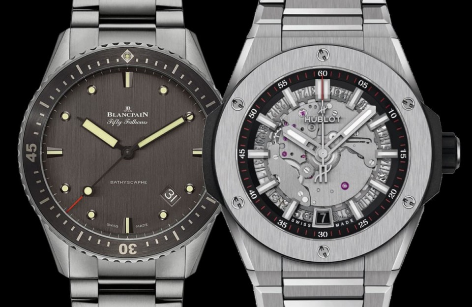 「鈦金屬鍊帶運動錶」宇舶大爆炸 VS 寶珀五十噚深潛器