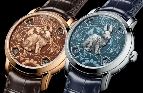 江詩丹頓為2023農曆兔年打造限量生肖錶 分別有玫瑰金與鉑金版本