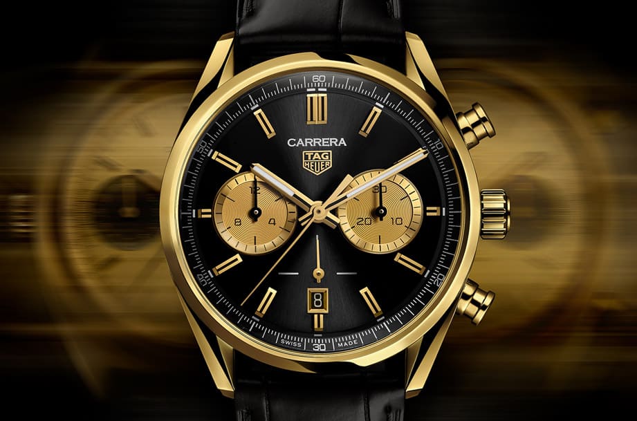 泰格豪雅致敬車神洗拿打造黃金黑面Carrera計時碼錶