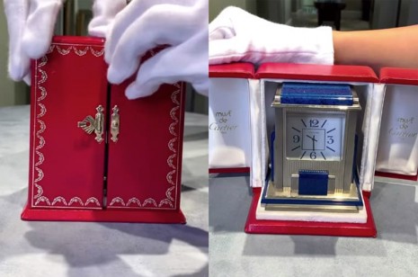 開箱超特別卡地亞古董座鐘 “只有特定角度才能看到時間”
