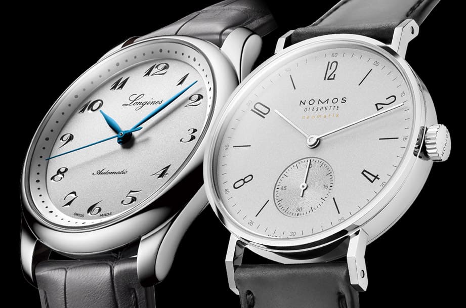 浪琴表與NOMOS不鏽鋼經典正裝三針錶比較