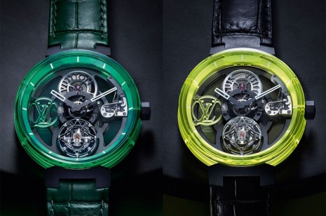 路易威登Tambour Moon飛行陀飛輪日內瓦印記手錶新增綠色與黃色藍寶石版本