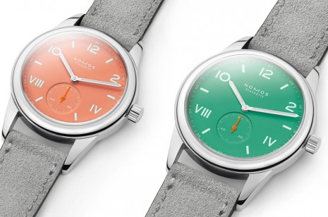 NOMOS Club Campus換上珊瑚色或綠色面盤洋溢年輕活力
