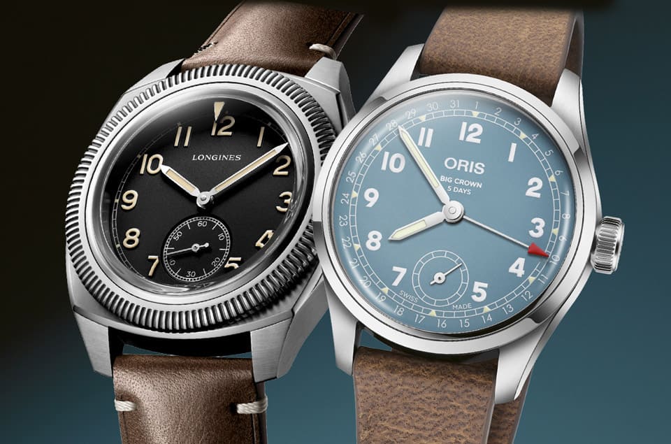 LONGINES浪琴表與ORIS十萬價格小三針飛行錶比較