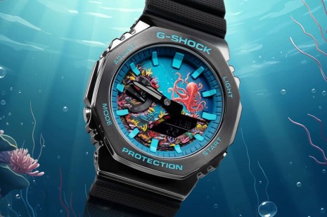 G-SHOCK農家橡樹手繪章魚與珊瑚礁圖案限量150只