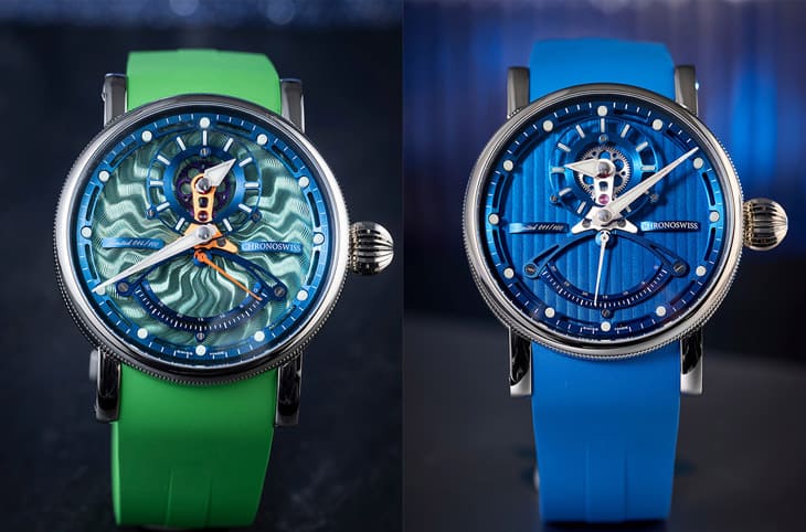 瑞寶錶ReSec三針一線逆跳錶新軍登場 「綠色怪獸」與「藍洞」再度呈現大膽搶眼配色美學