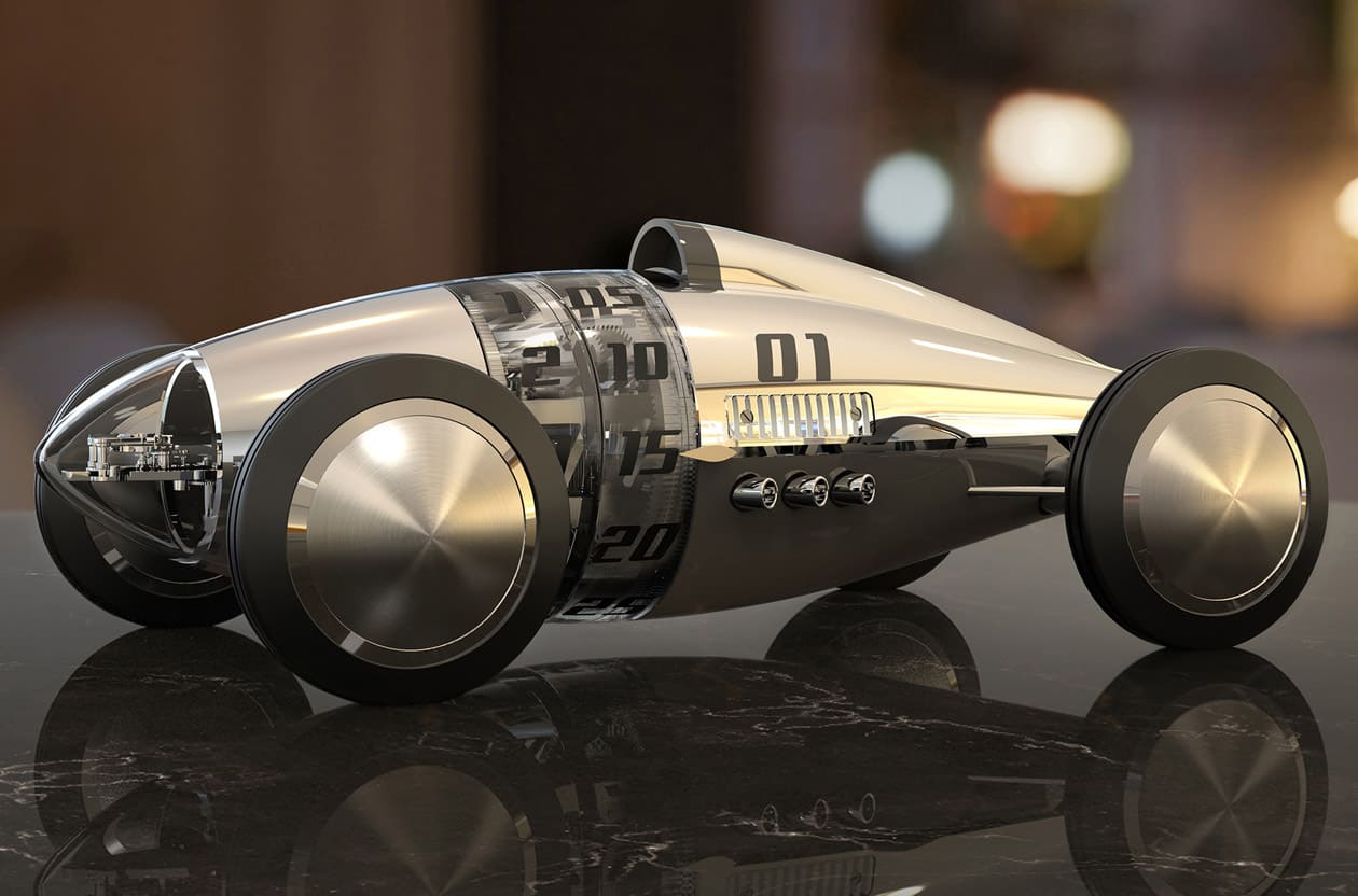 大人的頂級迴力車！L’Epée Belly Tank Racer賽車座鐘，向後拉就能上鍊超療癒