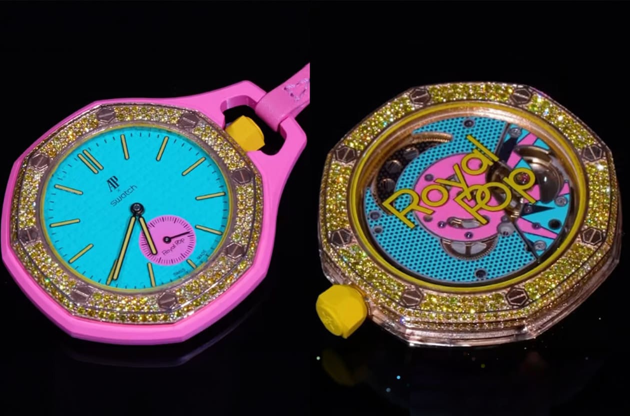 平价爆款变身顶级珠宝？Drake御用设计师Alex Moss狂改 AP x SWATCH「Royal Pop」怀表