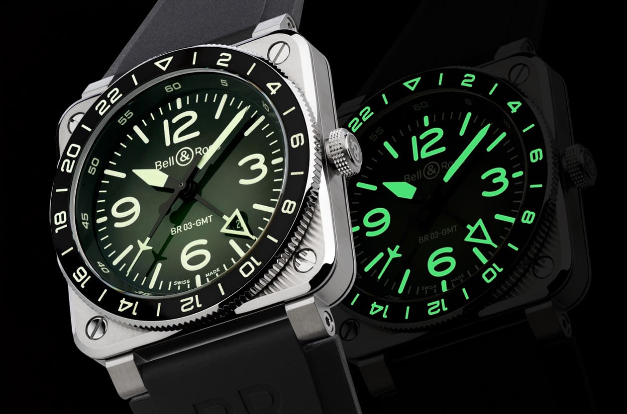 將北極光戴上手！BELL & ROSS BR-03 GMT Green Lum漸層綠超強夜光限量登場